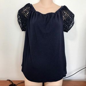 FREE ADD ON Navy blue Merona tee w/ unique sleeves